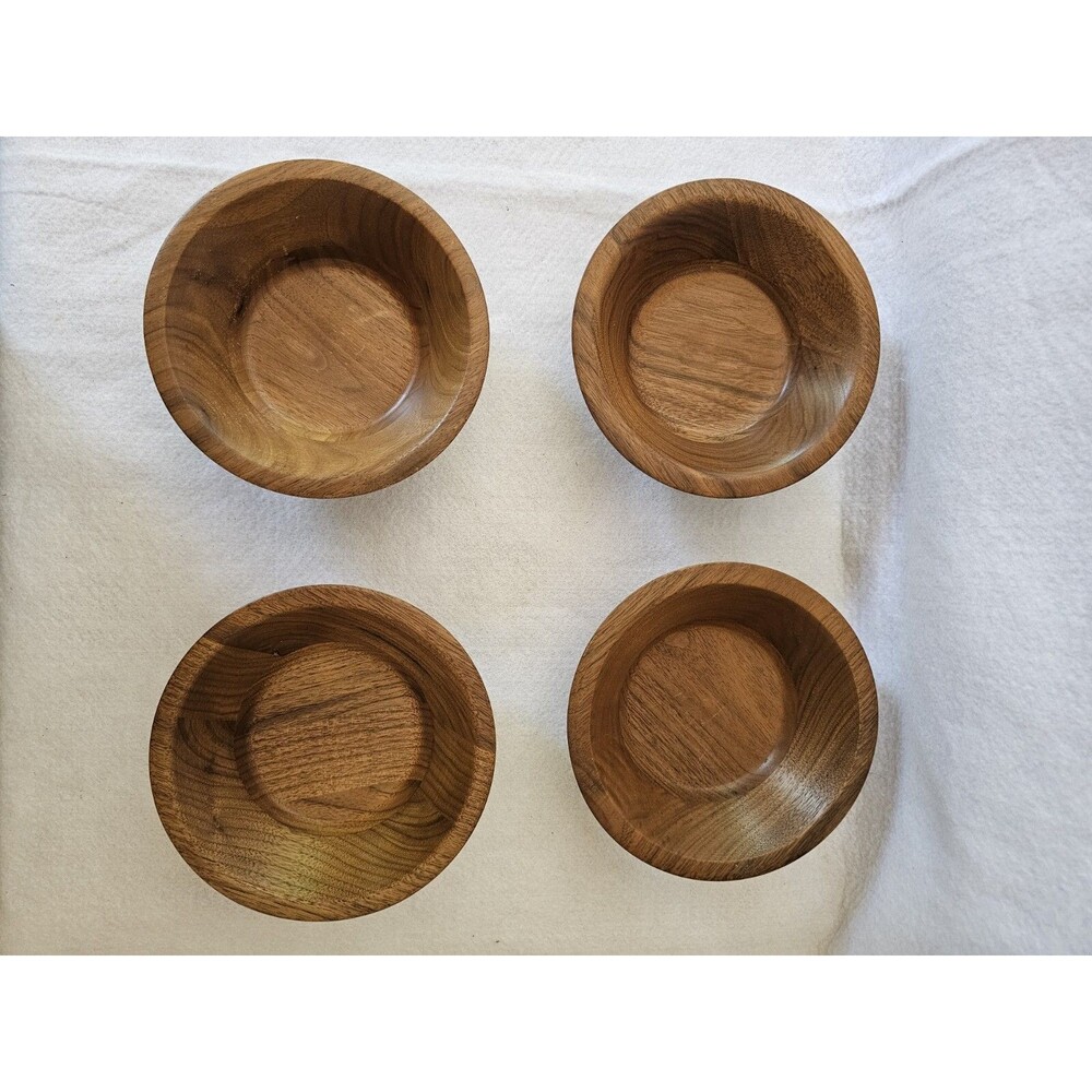 THE ORIGINAL~WALNUT BOWL FACTORY STORE~ 8" BOWL~ SET OF 4 ~ VERY GOOD